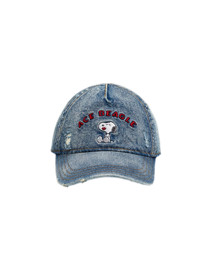 Distressed Washed Denim Baseball Cap
