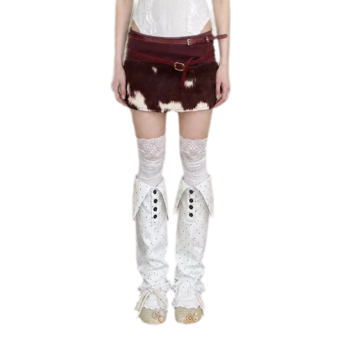 Fuzzy Mottled Low-Rise Mini Skirt