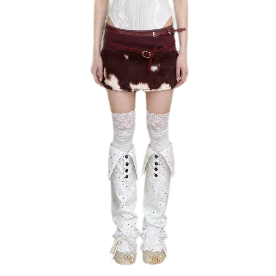 Fuzzy Mottled Low-Rise Mini Skirt