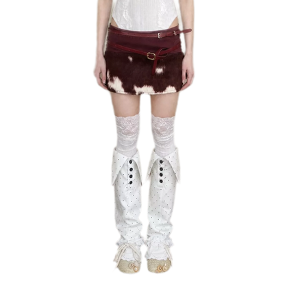 Fuzzy Mottled Low-Rise Mini Skirt