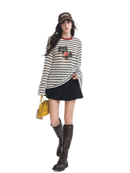Lyocell Striped Puppy T-Shirt