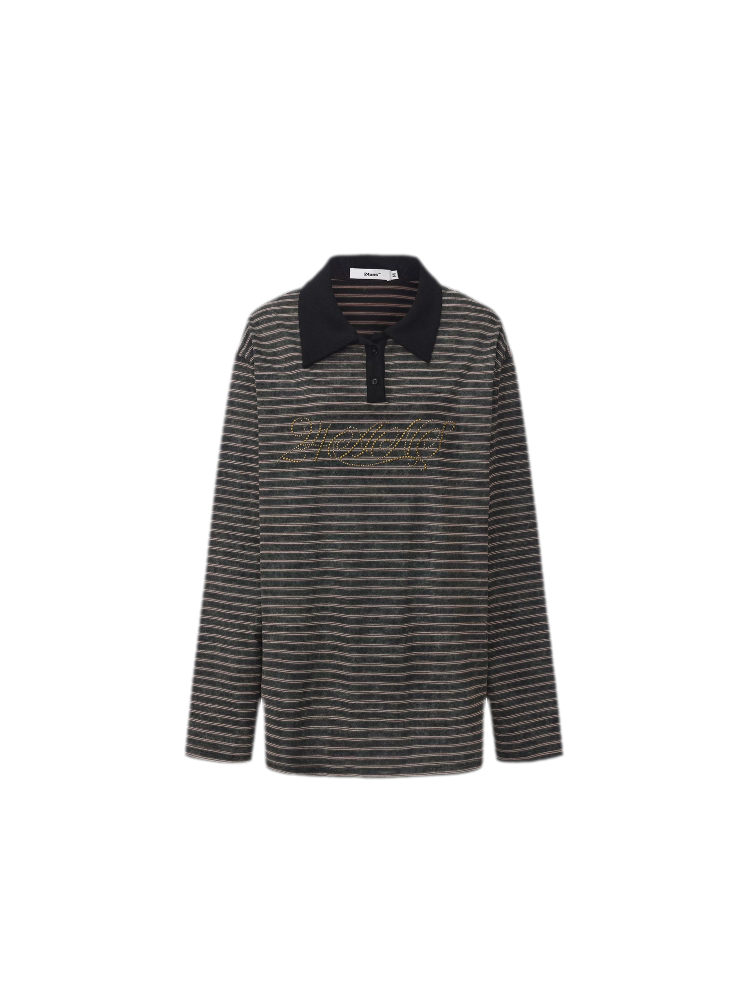 Contrast Stripe Loose Polo Shirt