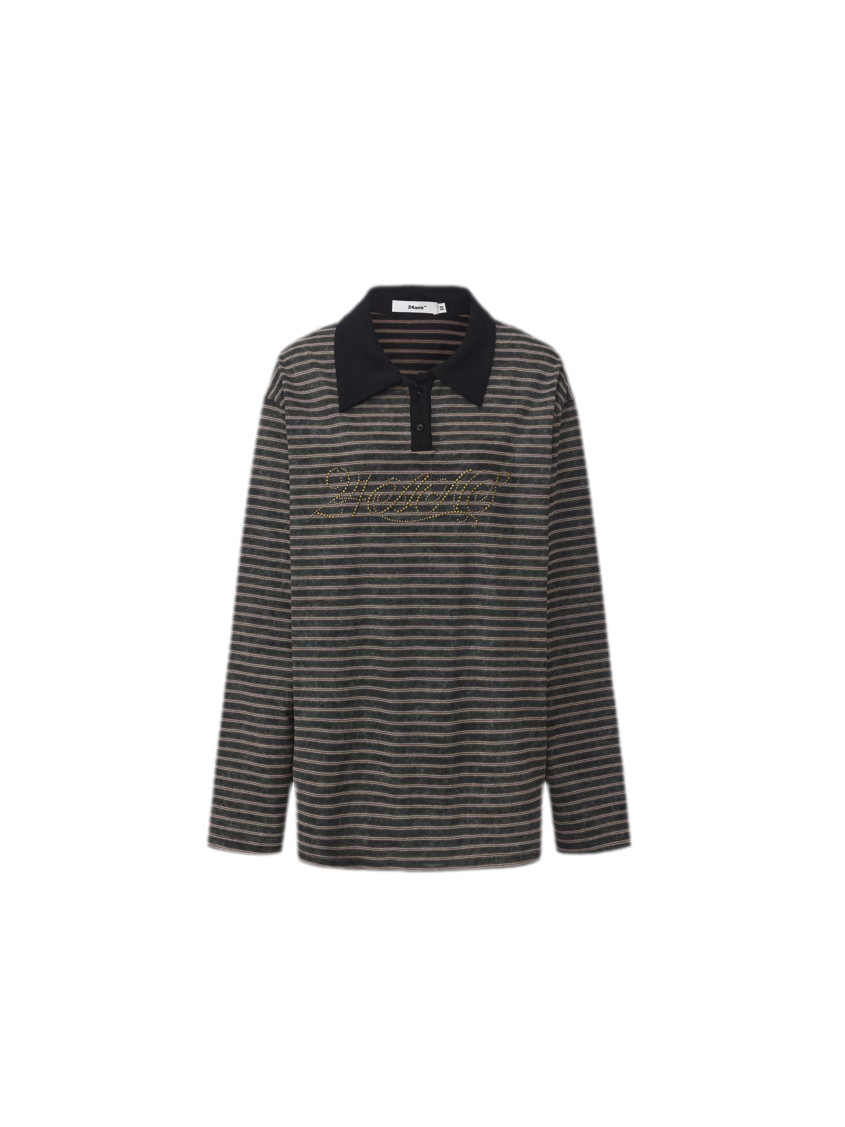 Contrast Stripe Loose Polo Shirt