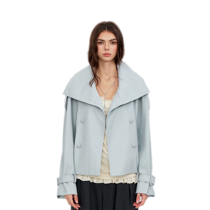 Matte Oversized Faux-Leather Jacket