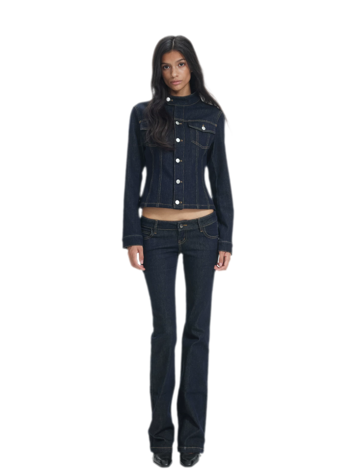 Indigo Waist-Shaping Denim Jacket