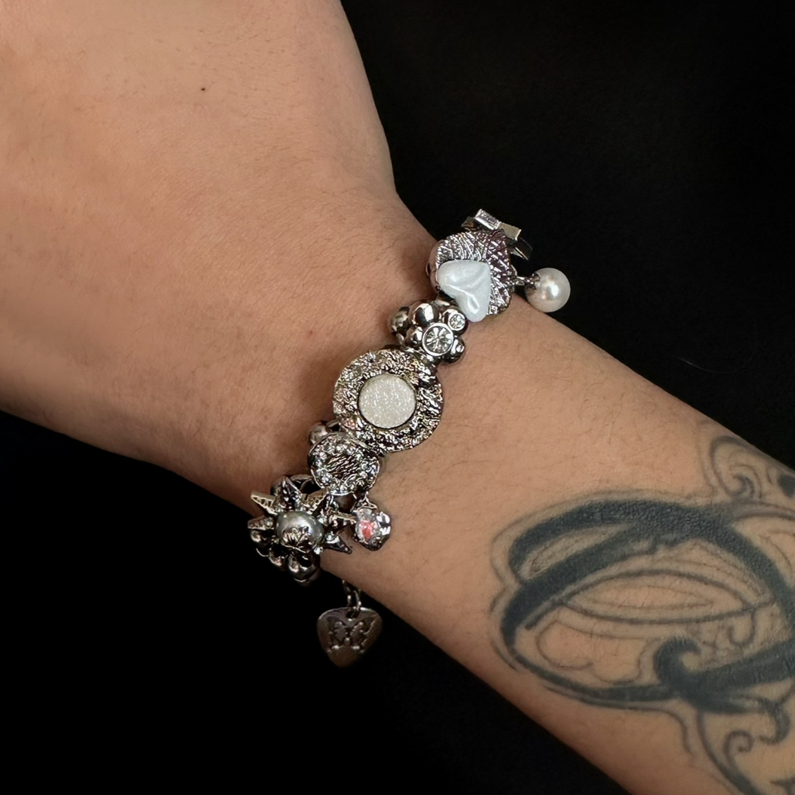 Sculptural Charm Titanium Bracelet
