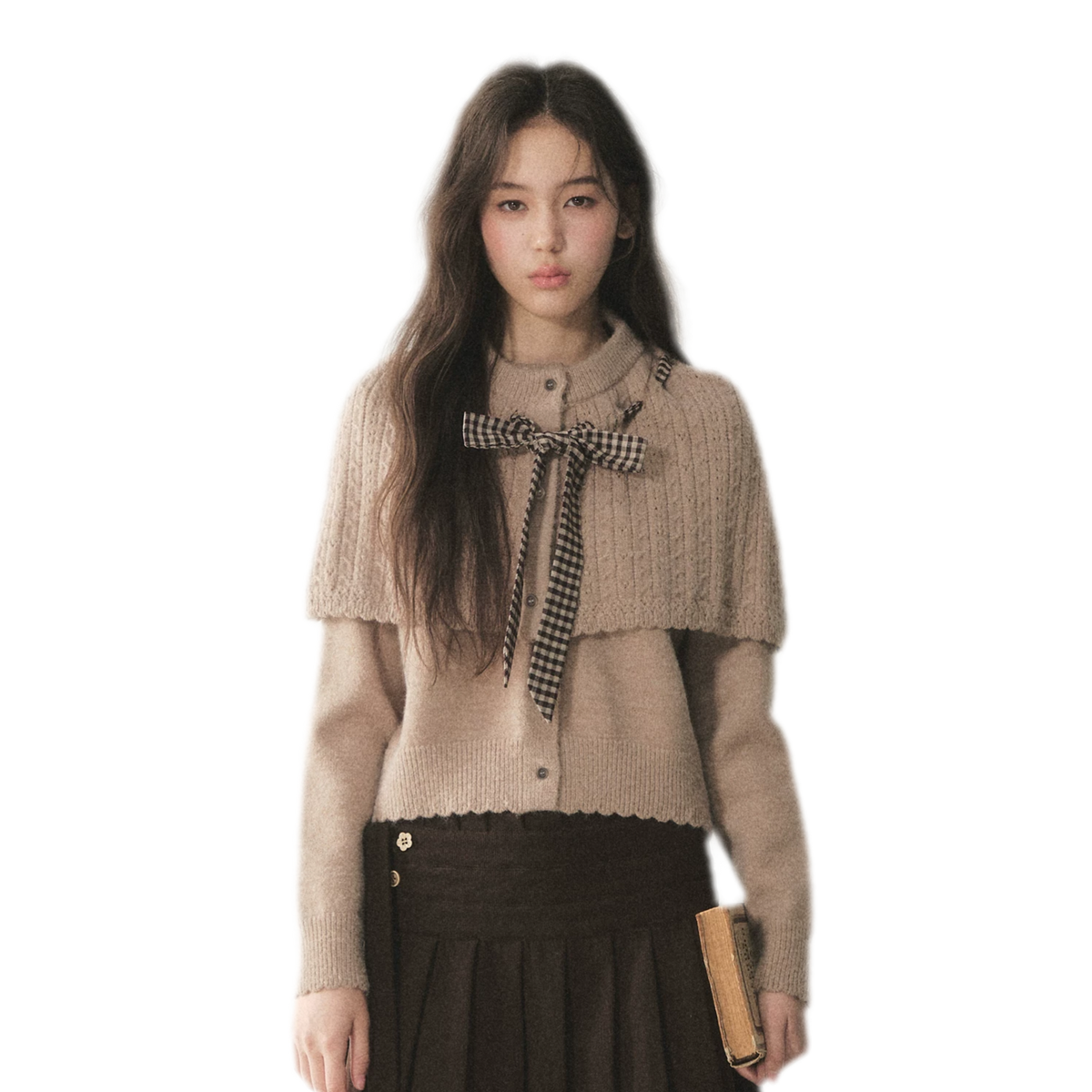 Cable Knit Cape Cardigan Set — Load image 1 in gallery view