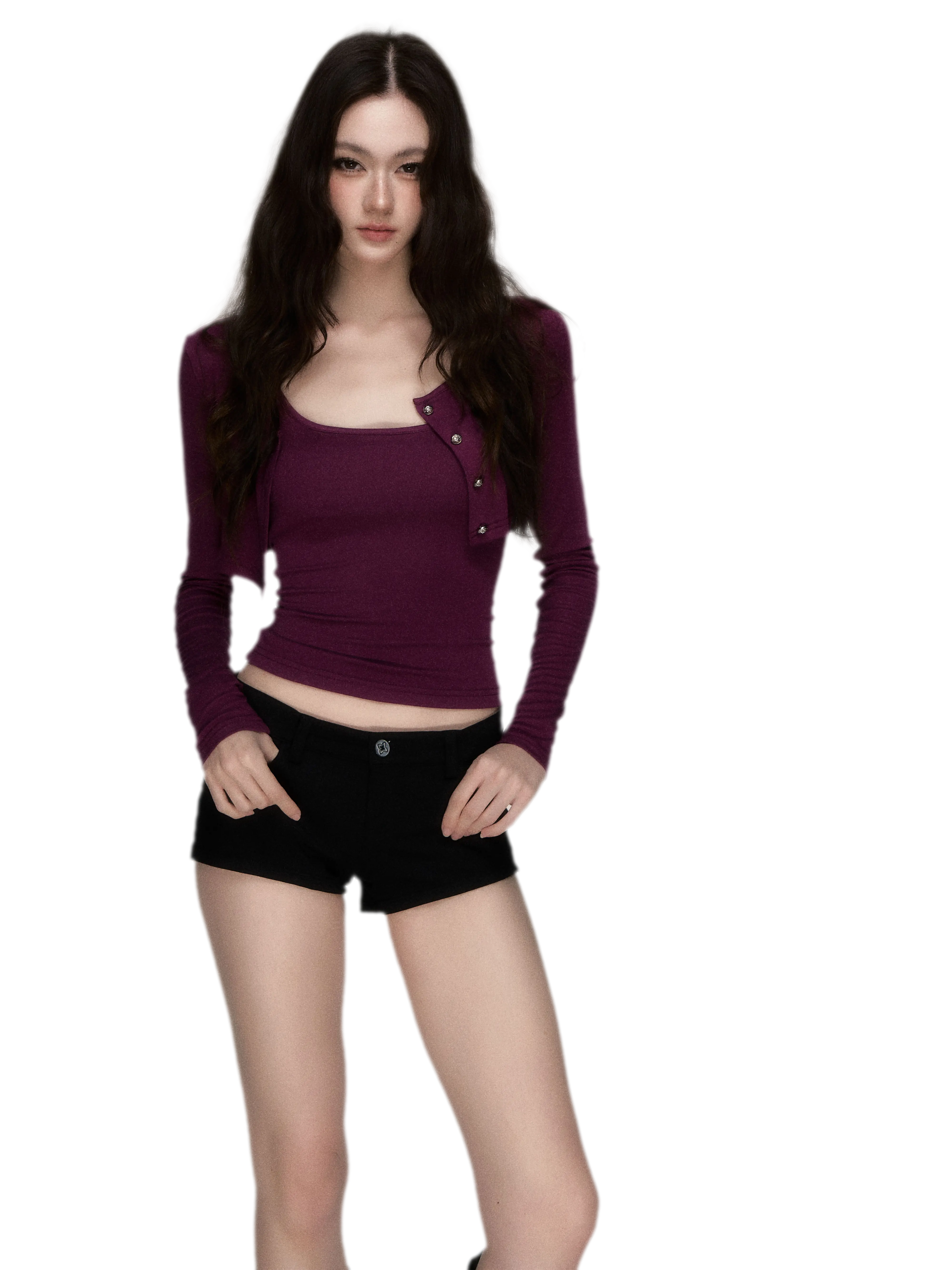 Soft Fitted Layered Top Set