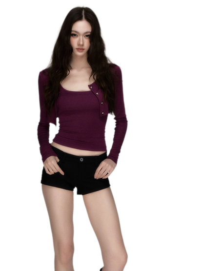 Soft Fitted Layered Top Set
