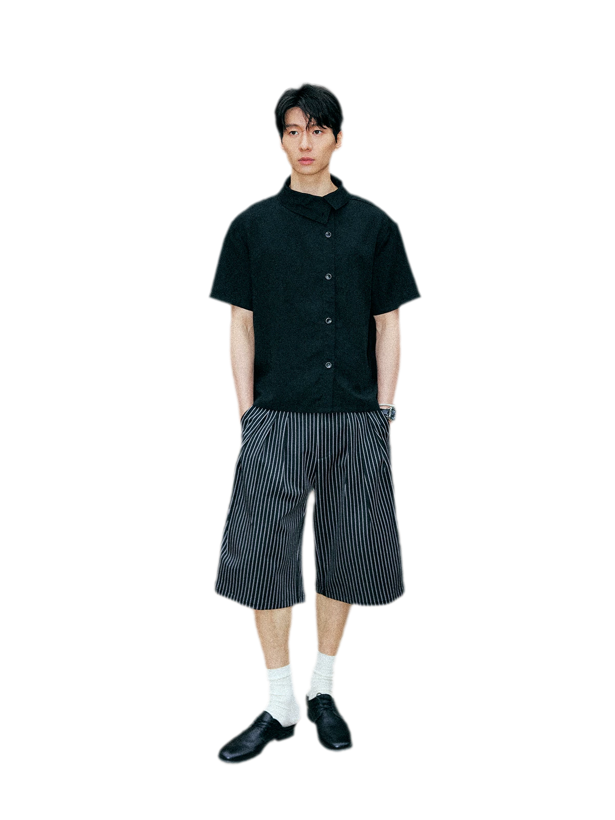 Lyocell Linen Stand Collar Shirt