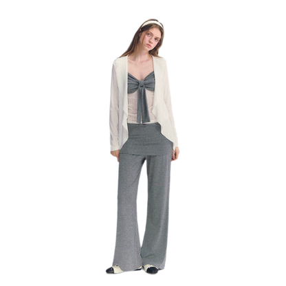 Ruffled Drape Knit Set