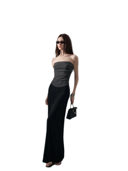 Colorblock Pleated Knit Dress