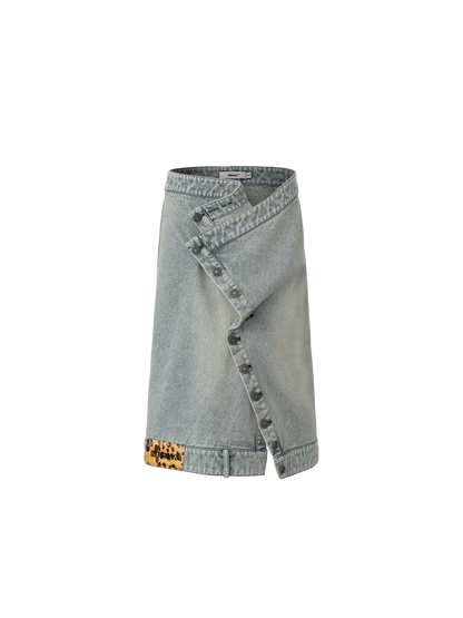 Washed Denim Light Blue Skirt