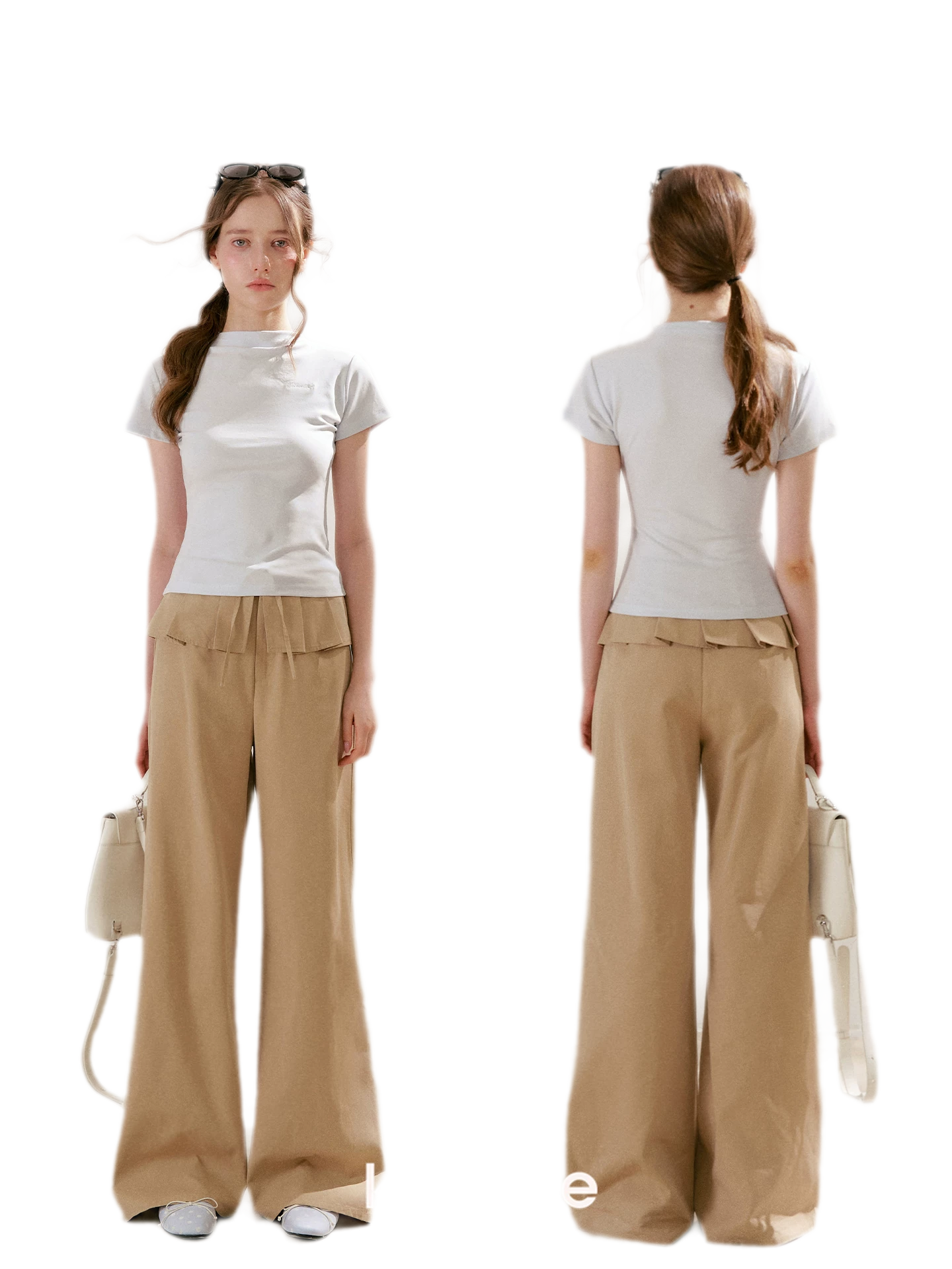 Pleated Wide-Leg Pants