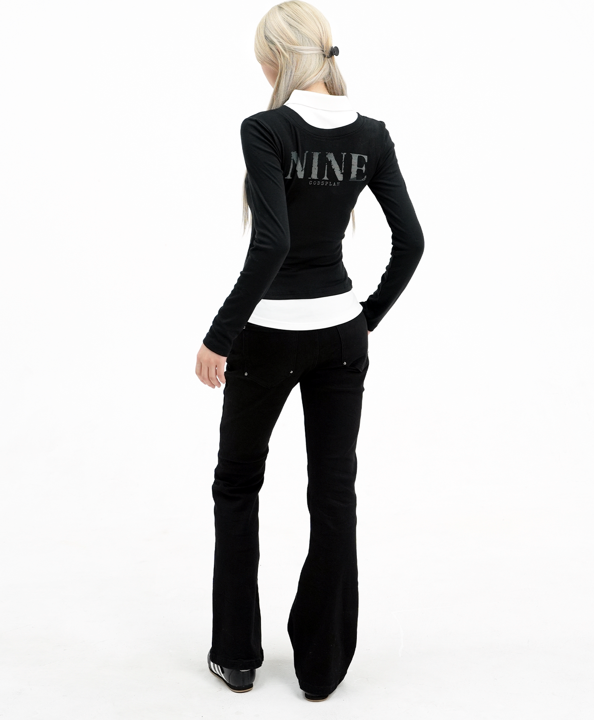 Contrast Layered Long Sleeve Top