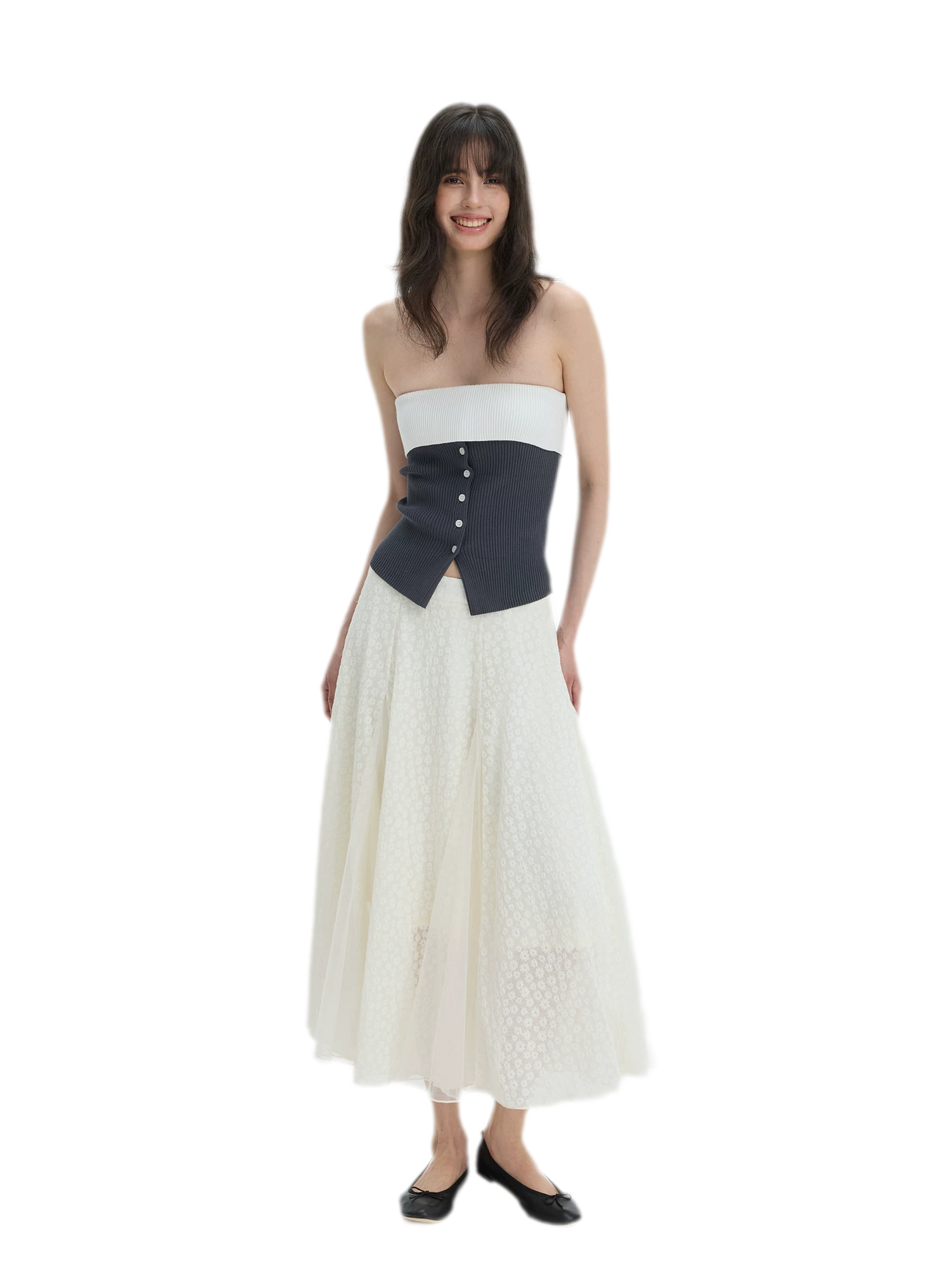 French Colorblock Bandeau Top
