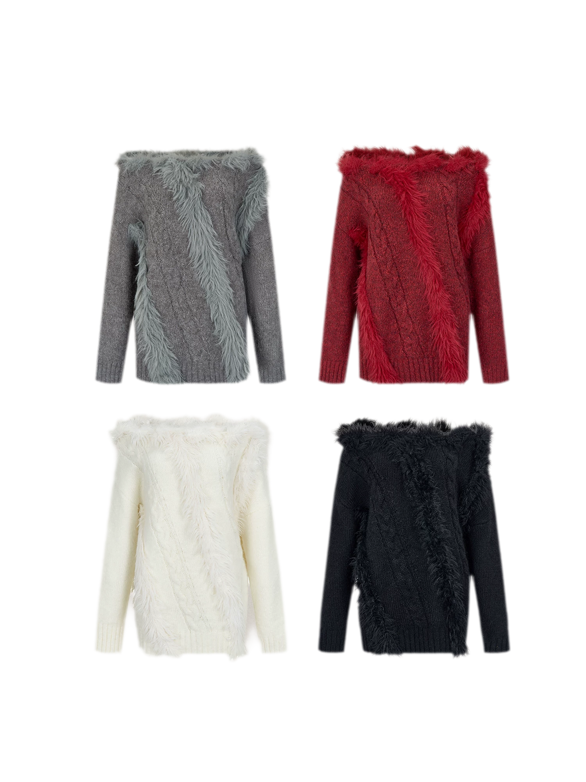 Wool Blend Off-Shoulder Sweater