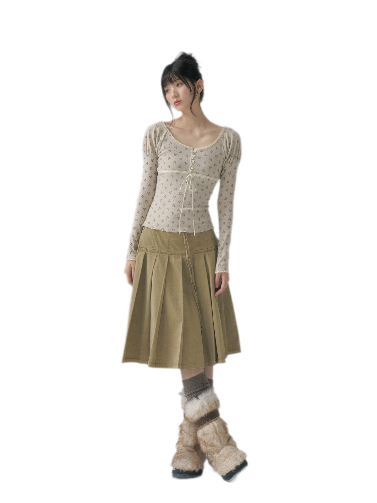 Floral Trim Fitted Top
