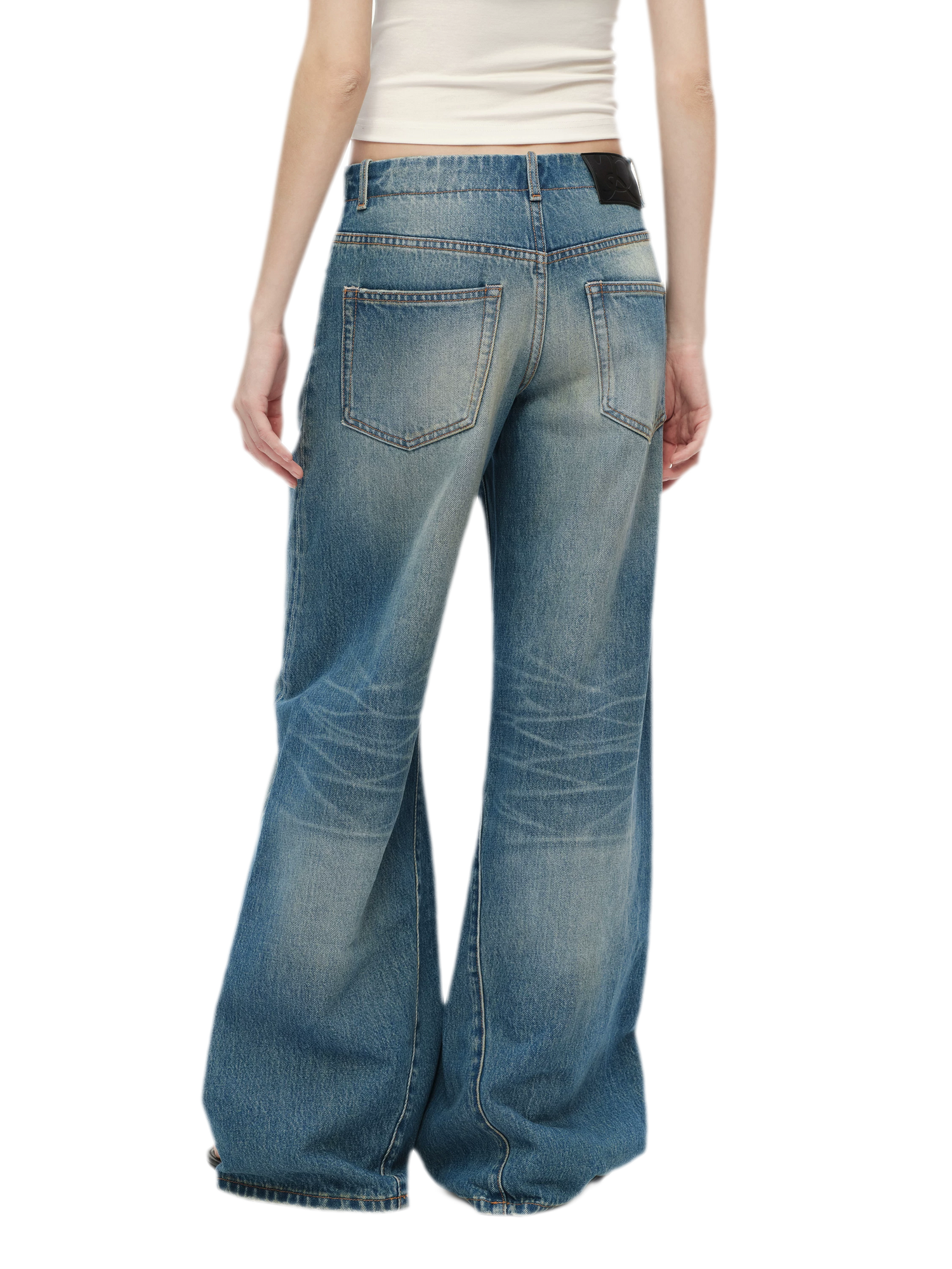 Vintage Wash Wide Jeans