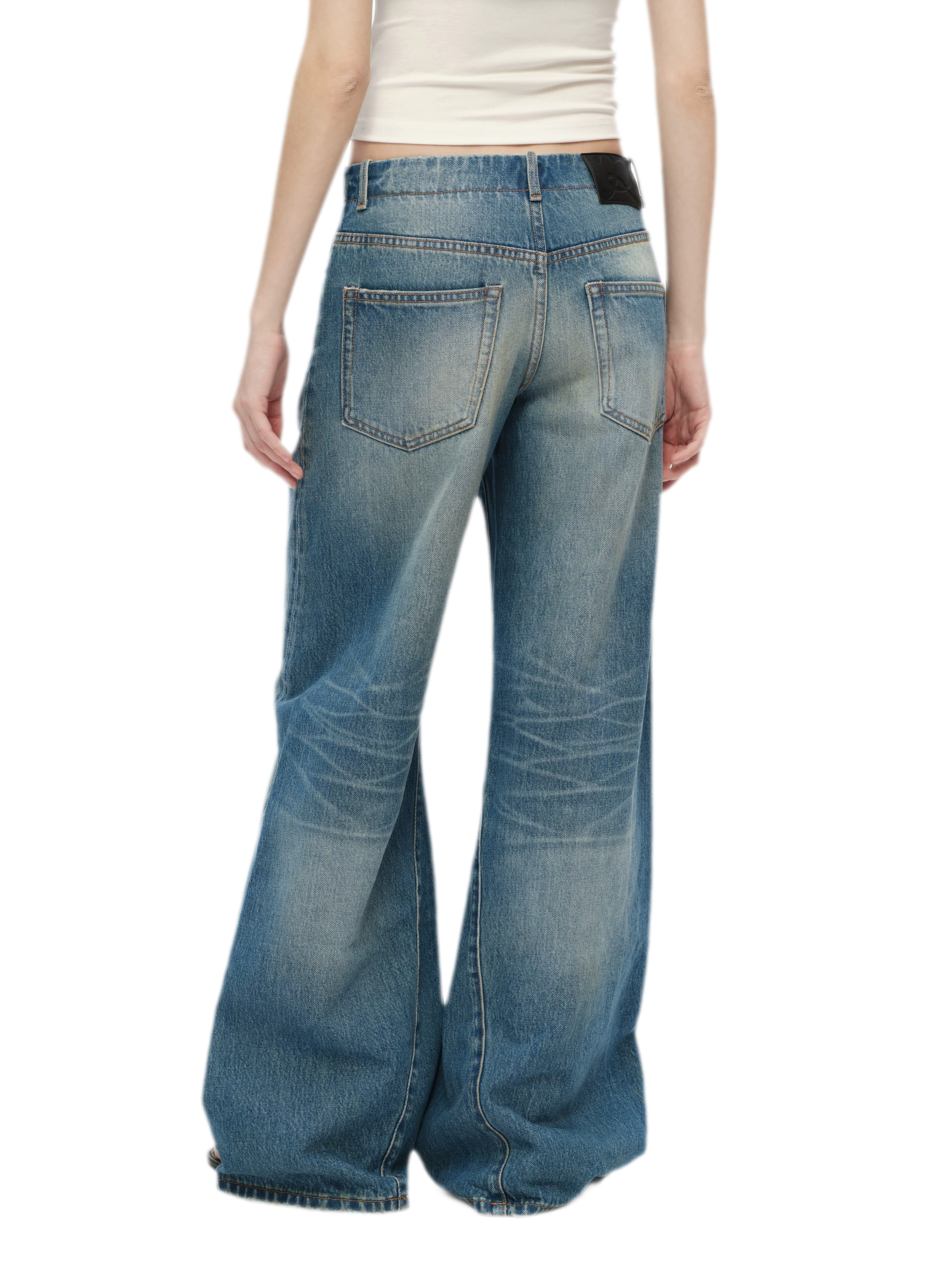 Vintage Wash Wide Jeans
