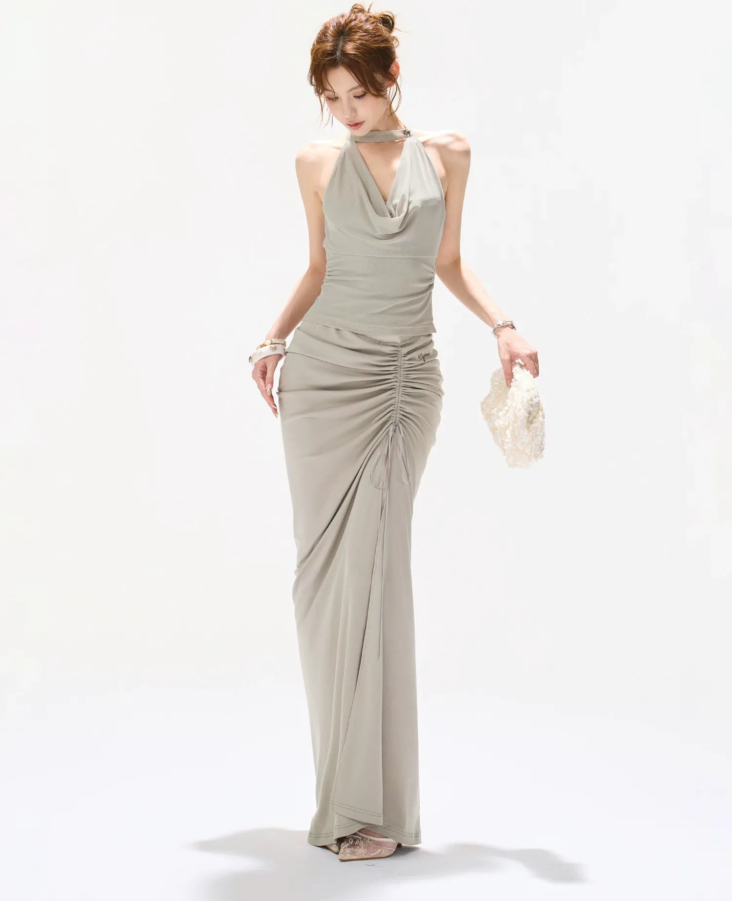Draped Halter Tank Top
