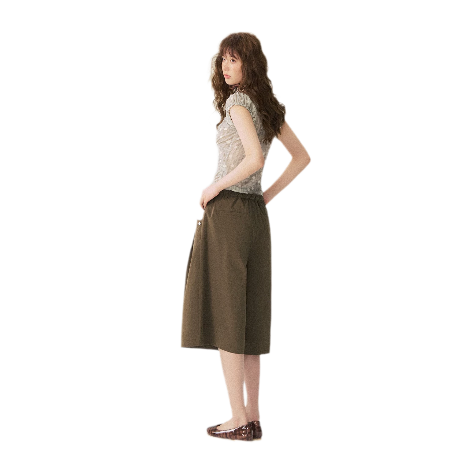 Polka Dot Ruched T-Shirt