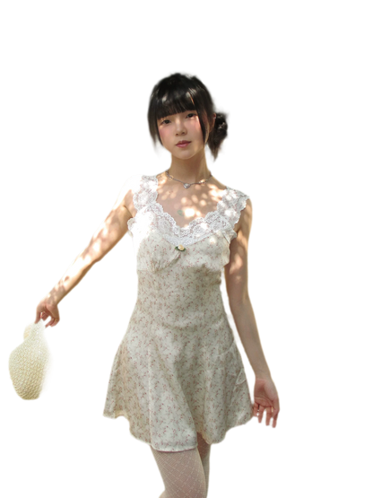 Vintage Leopard Lace Splice A-Line Dress
