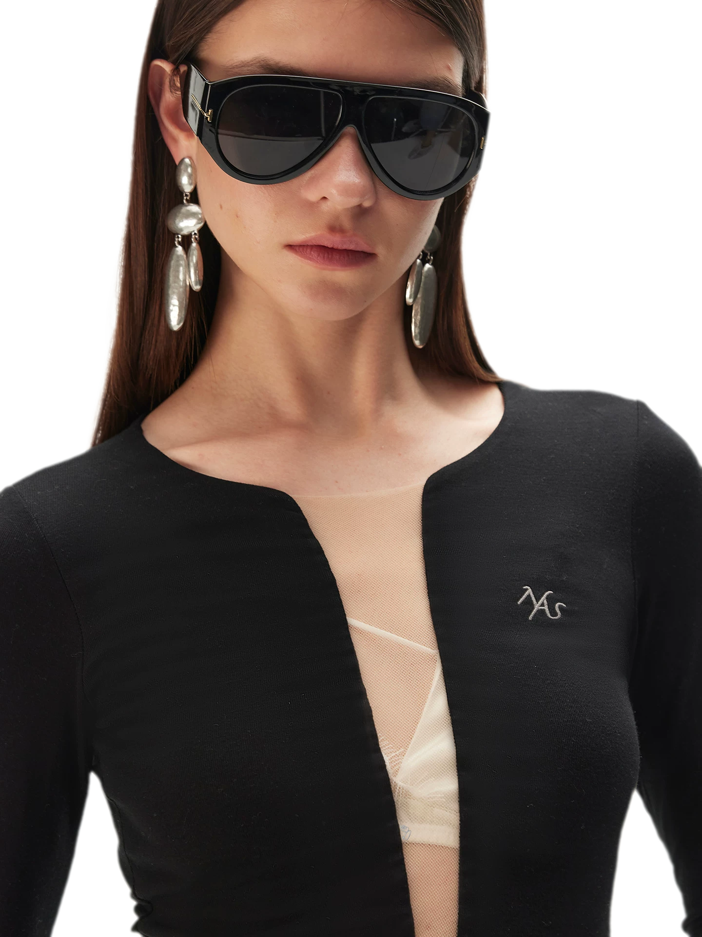 Mesh V-Neck Slim Tee