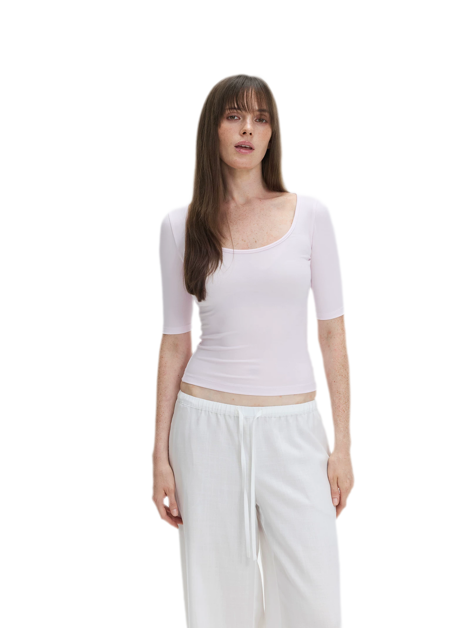 Soft U-Neck Slim-Fit T-Shirt