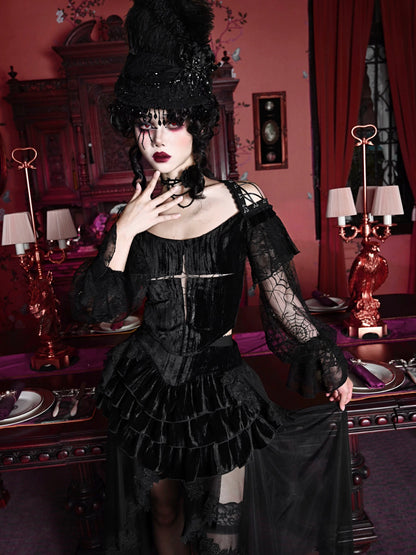 Embossed Velvet Gothic Blouse