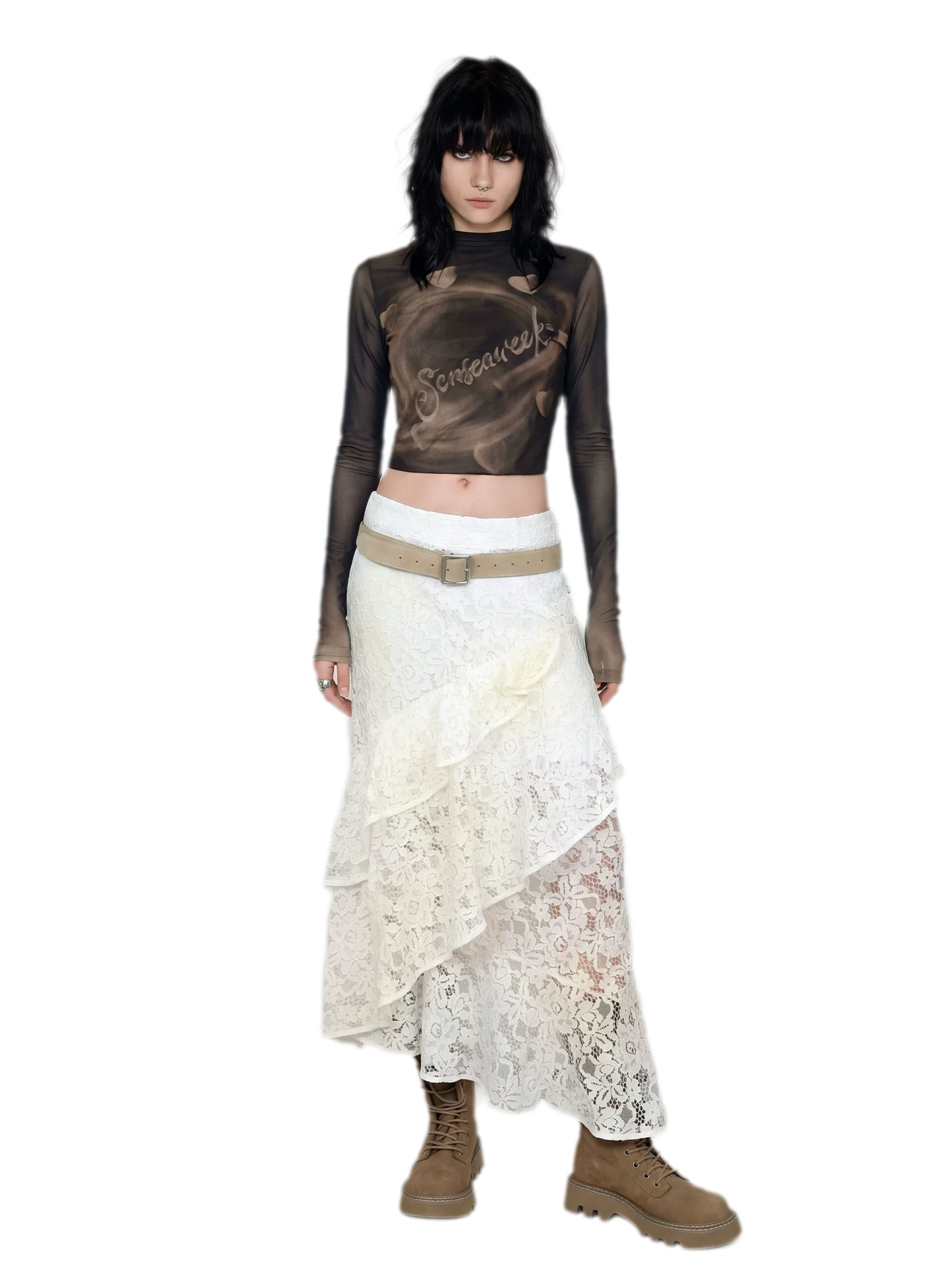 Gradient Eclipse Mesh Turtleneck