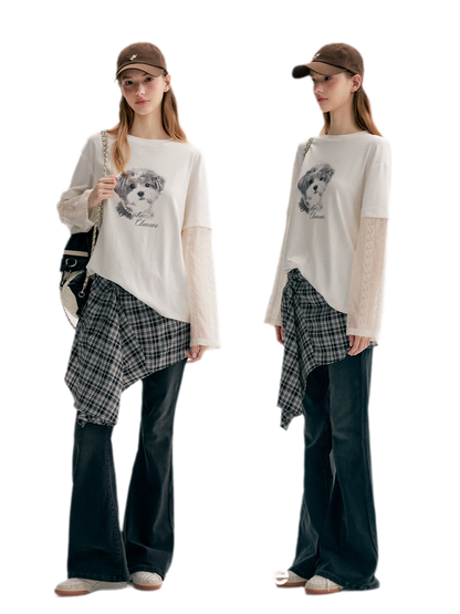Tencel Cotton Dog Embroidered Tee