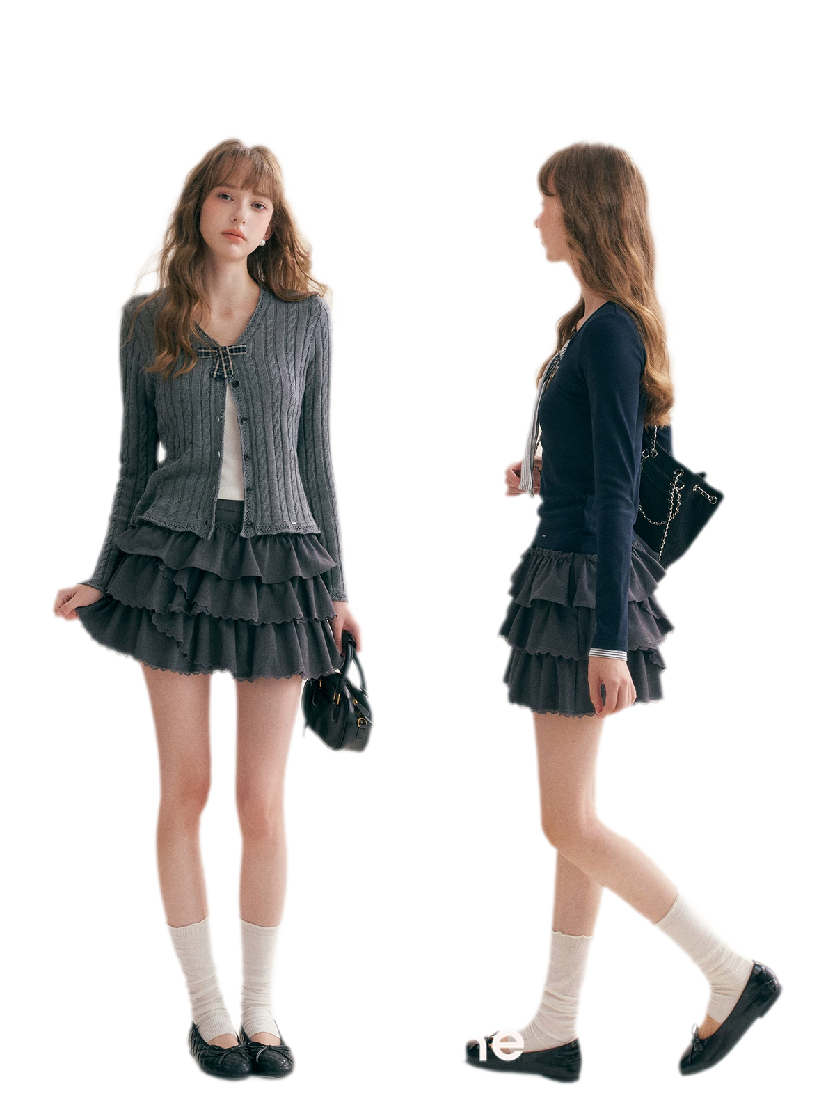Layered Ruffle A-Line Skirt