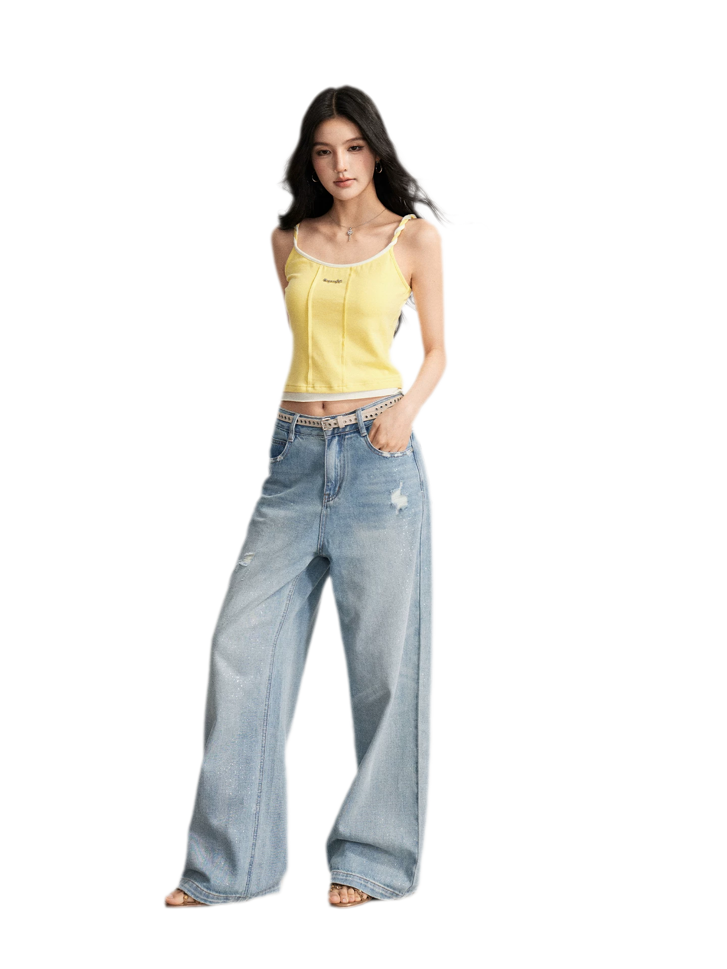 Colorblock Cable Knit Camisole