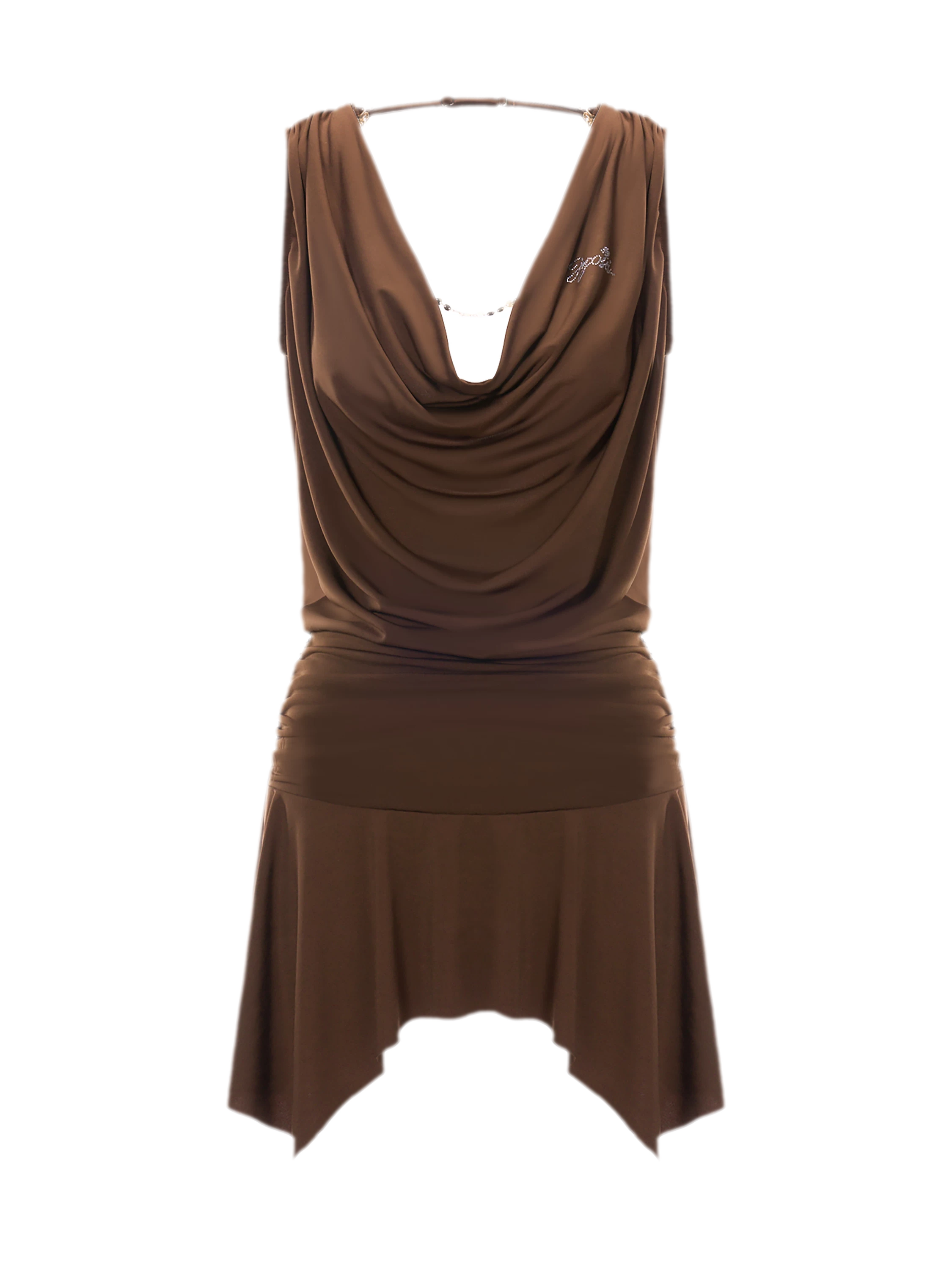 U-Neck Irregular Hem Sleeveless Dress