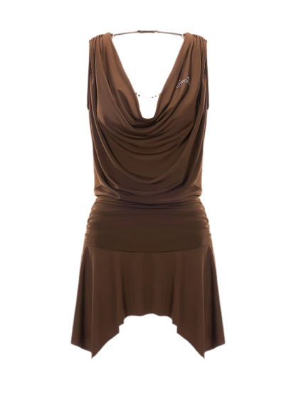 U-Neck Irregular Hem Sleeveless Dress