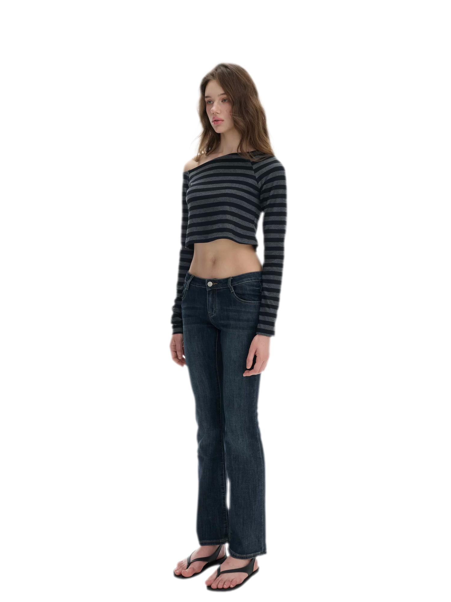 Stretch Low-Rise Flared Jeans