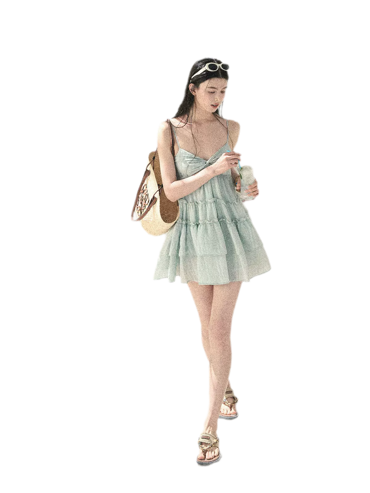 "Mossy Stone Steps" Summer Beach Camisole Dress