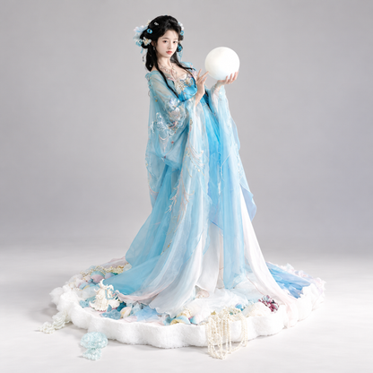 Doria Mermaid Song Embroidered Large-Sleeve