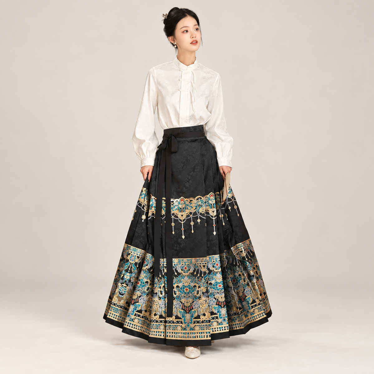 华烛点翠 Jade Candlelight Brocade Mamian Skirt