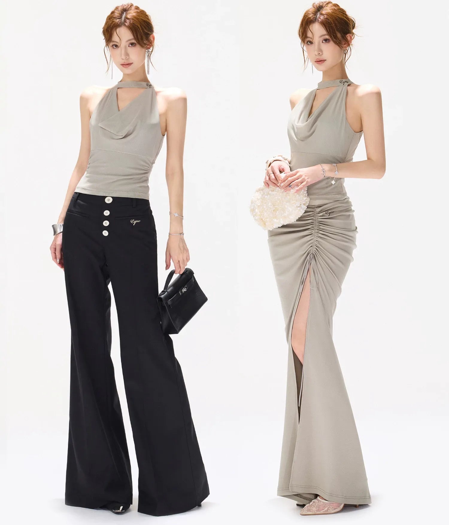 Draped Halter Tank Top