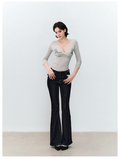 Denim Micro Flare Jeans