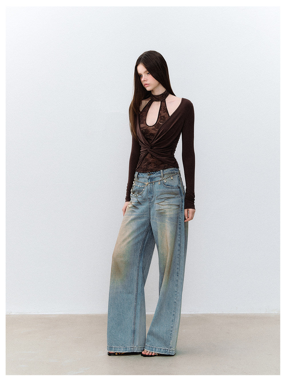 Sheer Lace Halter Top