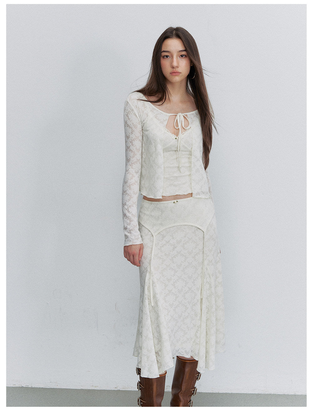 Textured Lace Three-Piece Set