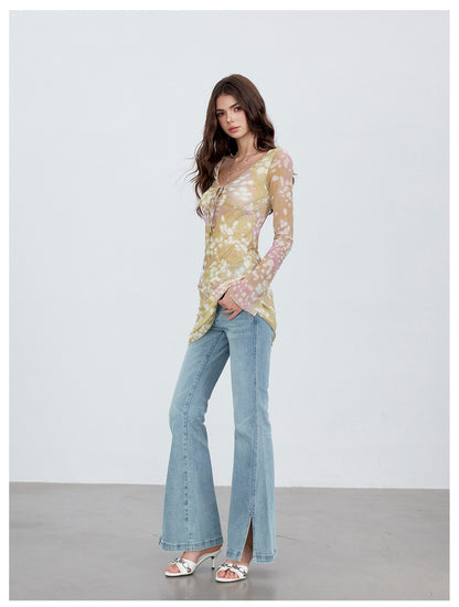 Deer Print Lace Halter Dress