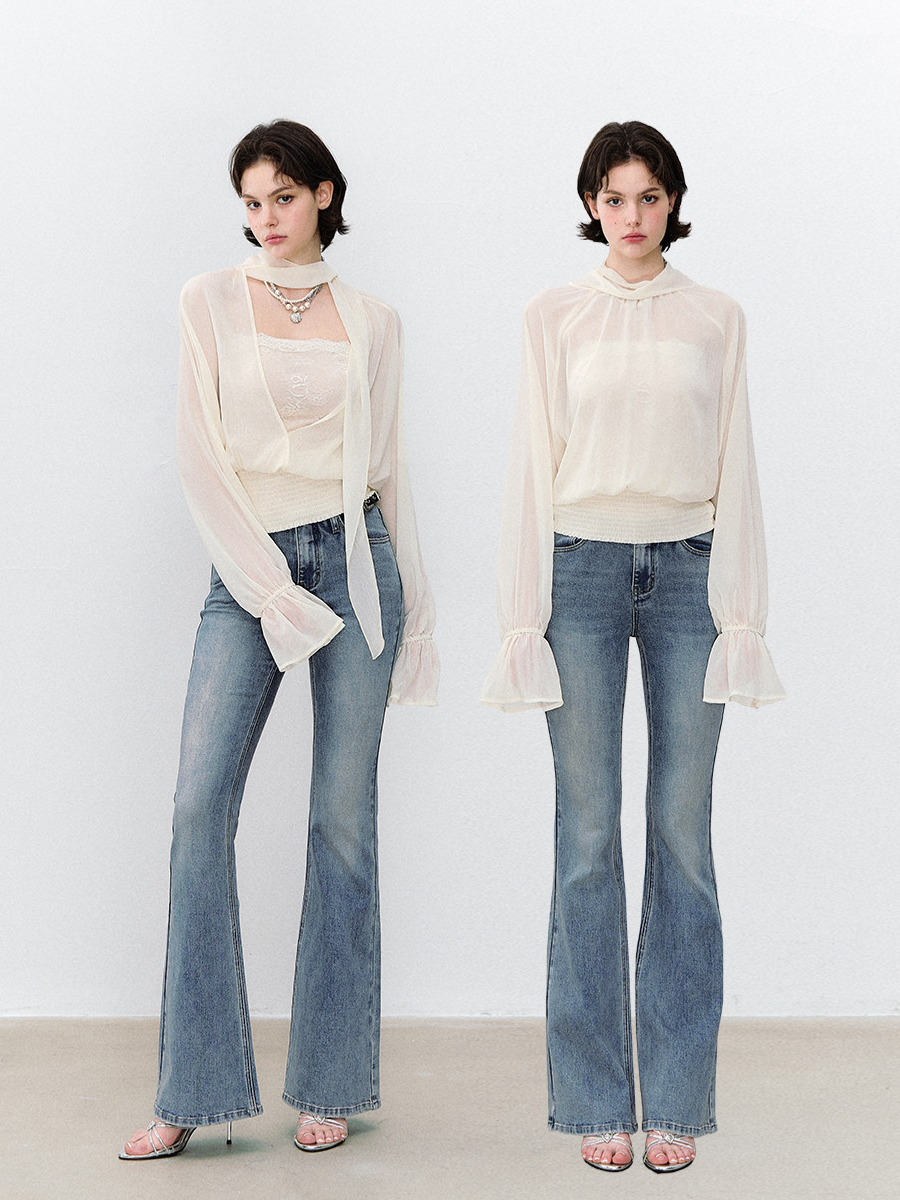 Reversible Chiffon Tie Blouse
