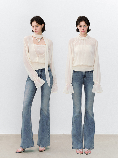 Reversible Chiffon Tie Blouse