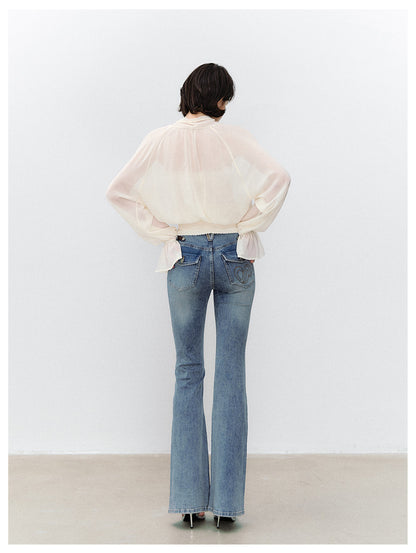 Reversible Chiffon Tie Blouse