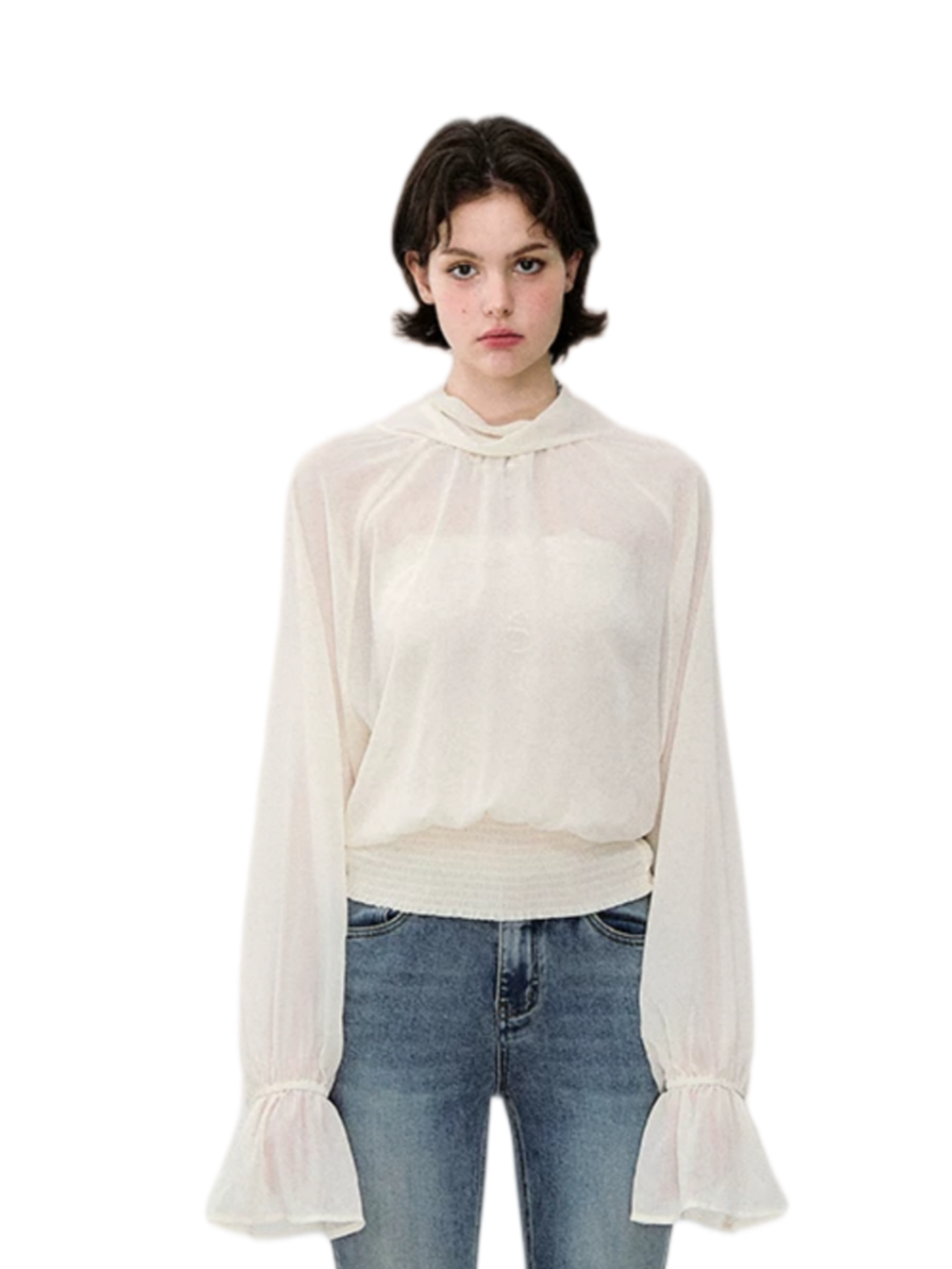 Reversible Chiffon Tie Blouse