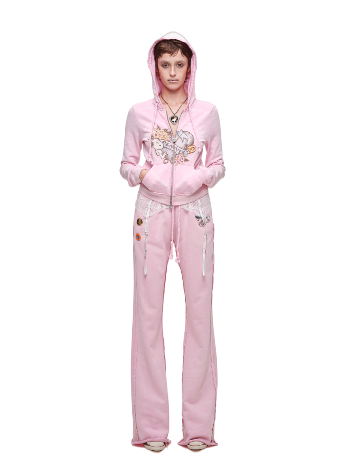 Washed Zip Hoodie Set